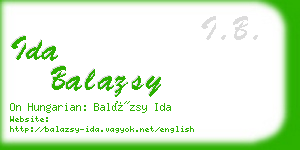 ida balazsy business card